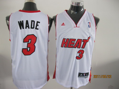  NBA Miami Heat 3 Dwyane Wade Swingman White Home Jersey